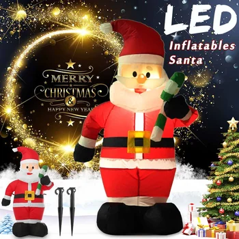1,8 m/1,2 m Nafukovacie Santa Claus Perník Vianočné Snehuliak LED Bábika Ozdoby Na Vianoce, Nový Rok Party Domov Záhradná Dekor