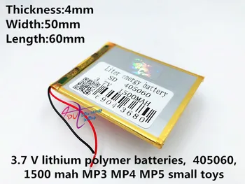 3,7 V 1500mAh 405060 Lithium Polymer Li-Po li ion Nabíjateľnú Batériu buniek Pre Mp3 MP4 MP5 GPS mobilné bluetooth