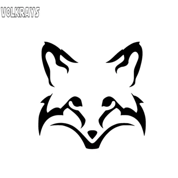 Volkrays Creative Auto Nálepky Roztomilý Fox Tvár Vedúci Zvierat, Reflexné Doplnky Módne Vinyl Odtlačkový Čierna/Strieborná/biela,12 cm*12 cm