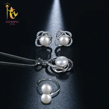 VÍLA Pearl Šperky Sady Pre Ženy Prírodné Sladkovodné Pearl Náušnice Krúžky Náhrdelník Prívesok Nové Trendy Svadobný Dar Rose T303