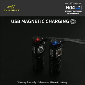 Skilhunt H04 H04R H04F RC Mini 1000 lumen USB magnetické nabíjateľná LED svetlomet Dve Prispôsobené UI výchovy k DEMOKRATICKÉMU občianstvu falshlight s akumulátorom