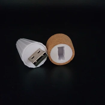 YB Yiba LED Fľaša Vína Nočné svetlo Magic Korku Tvarované USB Nabíjateľné korkovou zátkou spp čítanie tvorivé romantické biele