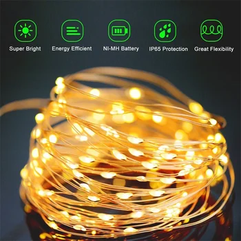 5/10/20/30 M Solárne Pásy Lampa LED exteriérové LED Reťazec Svetlá Víla Sviatok Vianočný Večierok Garland Solárne Záhradné Nepremokavé Svetlá