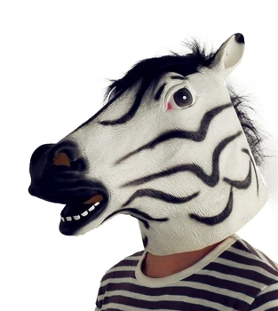 Kôň Jednorožec Zvieracie Hlavy, Maska Hrůzné Halloween Kostým Divadlo Prop Novinka Strana Masky Latex Somár Zebra Kôň Hlavu Masku
