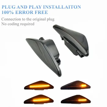 2pc LED Dynamický Zase Signálneho Svetla Strane Blatník Značky Lampa Sekvenčné Indikátor Pre BMW X3 F25 X5 X6 E70 E71, E72 2008-