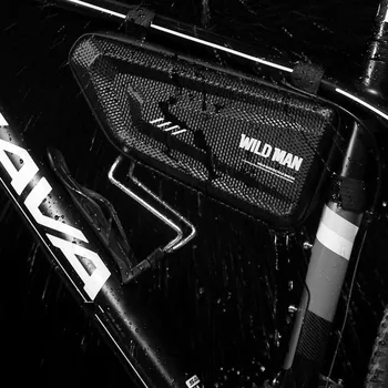 WILD MAN Požičovňa Hard Shell Trojuholník Taška 1,5 L Veľkú Kapacitu, Nepremokavé Cyklistické Top, Predné vrecko Anti-Shock Rainproof Taška