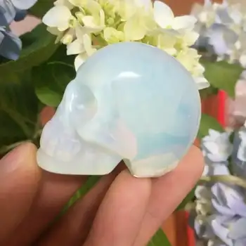 90g Prírodné Opal Ručné Lebky Krištáľovo Liečenie Reiki Domova Kameň 1pcs