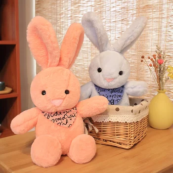 Karikatúra roztomilý simulácia králik kawaii plyšové hračky kožušiny králik králik bábika super pohodlné textílie šatku králik domov prázdninový darček