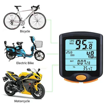 1pc na Bicykli Počítač S LCD Digitálny Displej Nepremokavé Cyklistické počítadlo kilometrov Rýchlomer Cyklistické Stopky Jazdecké Príslušenstvo Nástroj D#