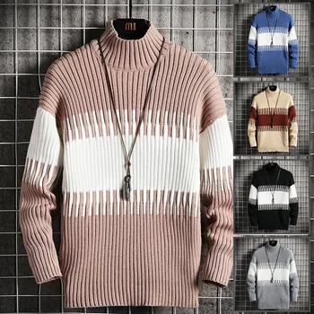 Jeseň zima vianočný sveter mužov oblečenie 2020 módne teplý sveter pánske pre mužov pulóver patchwork hit farba