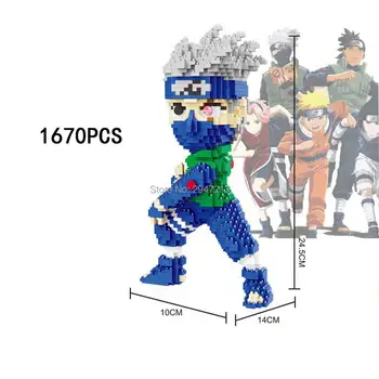 Horúce Lepining tvorcovia klasické japonsko Hokage ninja anime Narutos Uzumaki Hatake Kakashi obrázok mini micro diamond bloku je tehla hračky