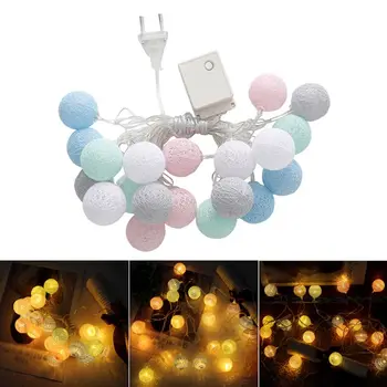 Vysoká Kvalita 3M 20 LED Farebné Bavlna Loptu LED Reťazce Vianočné Svadobné Party Rozprávkových Svetiel