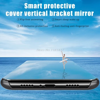 Smart Flip puzdro Pre iPhone 12 Pro Max puzdro Pre iphone 12 Dec 12 Mini 12Pro MAX Jasné Zrkadlo Zobraziť Okno Ťažké Knihy PU Kryt Coque