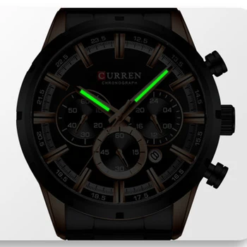 Luxusné Značky CURREN Športové Hodinky Pánske náramkové hodinky Quartz Chronograf s Svietiace ručičky 8355 Módne Nehrdzavejúcej Ocele Hodiny