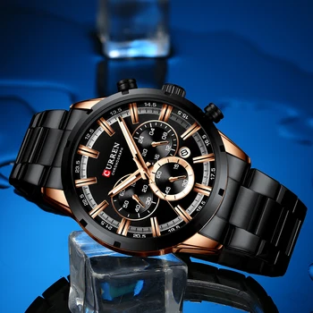 Luxusné Značky CURREN Športové Hodinky Pánske náramkové hodinky Quartz Chronograf s Svietiace ručičky 8355 Módne Nehrdzavejúcej Ocele Hodiny