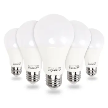 Aigostar - LED žiarovka A60 E27 12W， ekvivalent 100W ， studené biele svetlo 6400K， 1020 lúmenov， CRI≥80Ra， 280°，2500hours，pack 5
