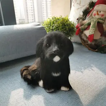 1*Labrador Šteňa Psa - Realistický Ornament Darček - Krytý detí bábika čierny pes model psa Simulácia hračka Labrador V6K2