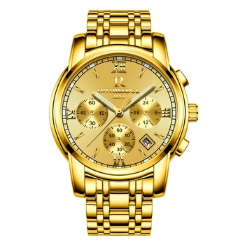 Luxusné Muž ONTHEEDGE Náramkové Hodinky Quartz náramkové hodinky Mužov Hodiny Mens Nehrdzavejúcej Ocele Módneho priemyslu Vodotesné Hodinky Darček