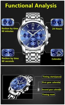 Luxusné Muž ONTHEEDGE Náramkové Hodinky Quartz náramkové hodinky Mužov Hodiny Mens Nehrdzavejúcej Ocele Módneho priemyslu Vodotesné Hodinky Darček
