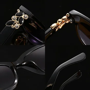 SHAUNA Luxusné Crystal Ženy Cat Eye slnečné Okuliare UV400