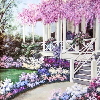 5D DIY Plné Námestie/round-Diamond Maľovanie Romantická záhrada Výšivky Cross Stitch Drahokamu Mozaiky Domova