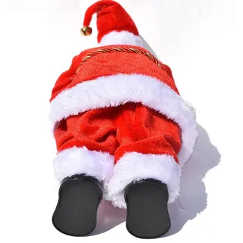 1 Nastavte Živé Santa Claus Hračka Elektrické Obrátený Ulici Vianočné Santa Pre Deti Vianočnej Hudby Claus Tanec Darček Zariadených Z9N3