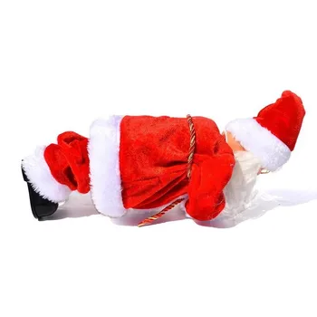 1 Nastavte Živé Santa Claus Hračka Elektrické Obrátený Ulici Vianočné Santa Pre Deti Vianočnej Hudby Claus Tanec Darček Zariadených Z9N3