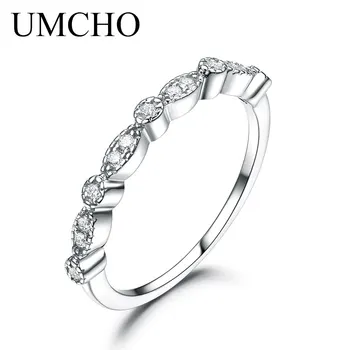 UMCHO Romantický Originálny 925 Sterling Silver Šperky Kapely Svadobné Prstene Pre Ženy Klasický Zásnubný Dar, Jemné Šperky