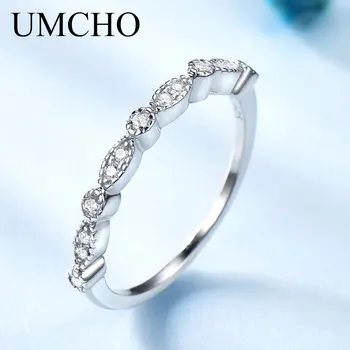 UMCHO Romantický Originálny 925 Sterling Silver Šperky Kapely Svadobné Prstene Pre Ženy Klasický Zásnubný Dar, Jemné Šperky