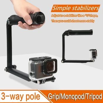 Pre GoPro Monopod Skladacie 3 Spôsob, ako Monopod Mount Kamery Grip Rozšírenie, Rameno Statív Stojan pre Gopro Hero 9 8 7 6 5 4 3 3+ SJ4000