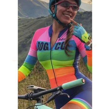 2020 Žien Triatlon Dlhý Rukáv Cyklistika Dres Nastaviť skinsuit Maillot Ropa Ciclismo Cyklistický Dres na Bicykel Oblečenie Go pro Jumpsuit