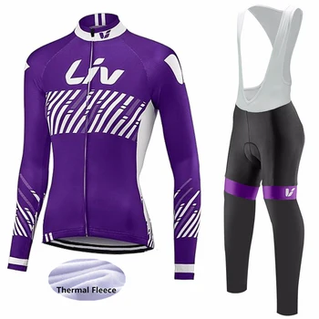 2020 LIV Zimná Fleece, aby sa zahrial, Ms Cyklistika Dres nastaviť vonkajšie MTB Cyklistické Oblečenie Tepelnej Cyklistické Oblečenie vyhovovali 19D Gél pad
