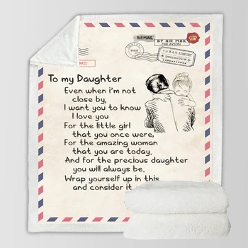 Fleece Deka na svoju Dcéru, Syn, Manželka List Vytlačený Deky Air Mail Prikrývky
