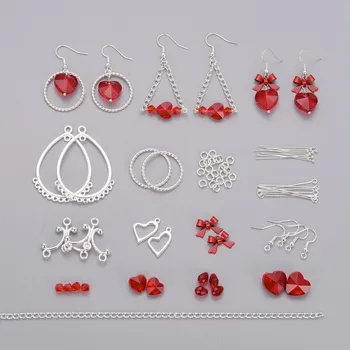 Šperky, Takže Kit DIY Valentína DIY Náušnice, Takže s Korálok Prepojenie Prstene, Náušnice Háčiky Oko Pin Skok Krúžky Reťazca