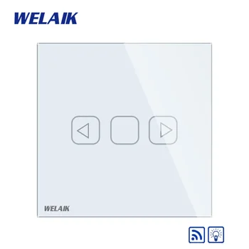 WELAIK UK RF 433MHZ Stenu-Dotykový Spínač-Krištáľové Sklo-Panel Prepínač-Diaľkové ovládanie-Stmievanie Dotyk-Smart Switch-Prepínač B1913TGWR01