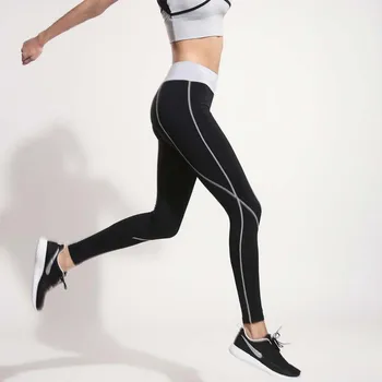 2017 Šport štýl, fitness žien legíny nové štíhle sexy čierne leggins patchwork chudá dámske oblečenie šport leginy predaj P078
