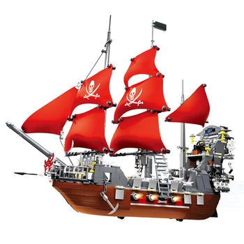 Pirátskej Série Loď Dragon Castle Stavebné Bloky, Čierne Perly Sady Tehly Corsair Loď Údaje Deti Hračky