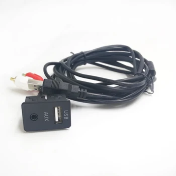 Biurlink 100 CM Univerzálny Auto AUX, USB/2RCA USB Panel Port Nabíjací Adaptér pre Toyota Collora Camry pre Mitsubishi