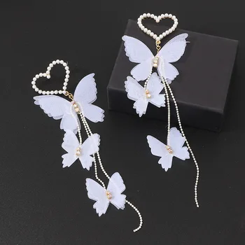 Lexie Denník 2020 Nový Príchod Módne Nádherné Romantické Láska Srdca Perlou Butterfly Dlhé Náušnice pre Ženy Príslušenstvo Šperky