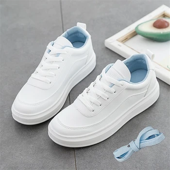 JIANBUDAN dizajn značky Biele tenisky Žien Jeseň Ploché Topánky Platformu dievča Džínsy Kolokačných topánky na Platforme vychádzkové topánky