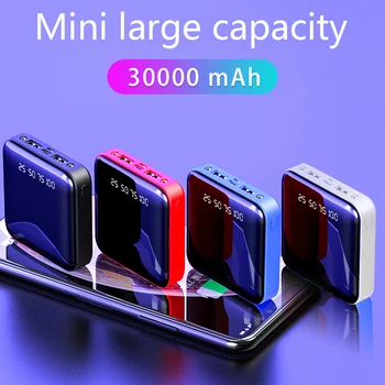 Mini Power Bank 30000mAh Prenosné Rýchlo Nabíjačka Powerbank Celý Displej Digitálny Displej Power Bank Externé Batérie Poverbank