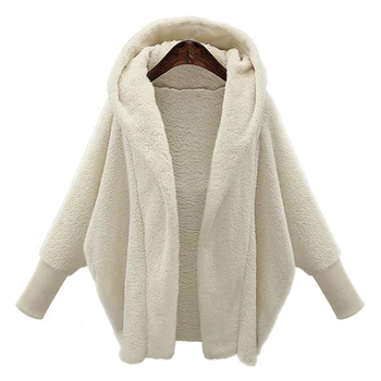 V Zime Teplé Načechraný Coats 2021 Celmia Ženy Jeseň Fashion Dlhý Rukáv Bundy Bežné Umelú Kožušinu Hoodies Mikina Plus Veľkosť Coats