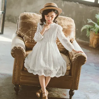 2021 Deti Oblečenie na Jar Princezná Šaty s Dlhým Rukávom Pre Dievčatko Teplé Šaty Pre Dievča, Nové Dievčenské Oblečenie 3T-14T