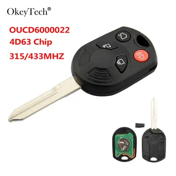 OkeyTech Diaľkové Auto Kľúč Pre Ford C-Max Okraji Uniknúť Zameranie Lincoln Pre Mazda Ortuť OUCD6000022 315/433Mhz Vysielač 4D63 80bit