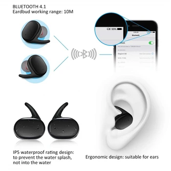 TWS4 Bluetooth Jerry 5.0 Dotyk Športové Nepremokavé Binaural Bezdrôtový Headset, S Nabíjanie Bin Slúchadlá Prenosné Audio Slúchadlá