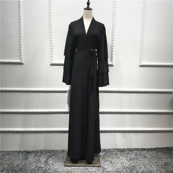 WEPBEL Moslimských Žien Abaya Šaty Ženy Otvoriť Šaty Dlhé Maxi Cardigan Tri Vrstvy Plné Oslnenie Rukáv Blízkom Východe Cardigan