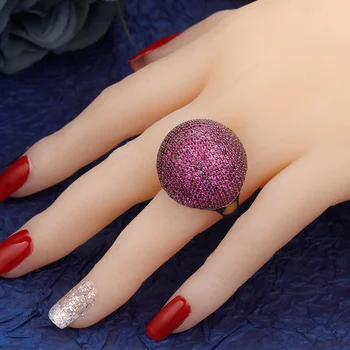 Nevesta Hovoriť Novinky Trendy Populárne Ženy Krúžok Cubic Zirconia Krásne Farebné Kamenné Luxusné Šperky Pre Svadobné Party Krúžky