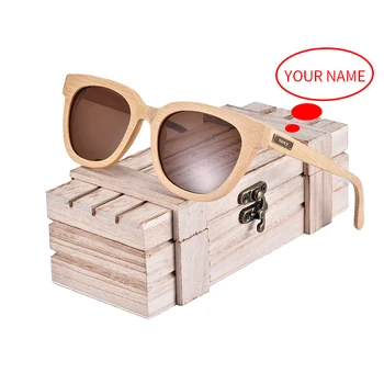 BOBO VTÁK Bambusu Prispôsobené slnečné Okuliare Mužov Polarizované Zrkadlové Povlak Ženy Muž Slnečné Okuliare gafas de sol hombre v Dreve Box OEM