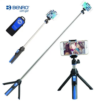BENRO 33inch Ručný mini Statív Selfie Stick Bluetooth Rozšíriteľný Monopod Selfie Stick Statív pre smartphone a Gopro 4 5
