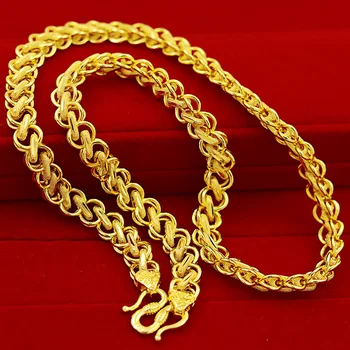 Luxusné Módne 14K Zlata Náhrdelník pre Mužov, Svadobné Zapojenie Výročie Jemné Šperky Retro Žlté Zlato Človeka Náhrdelník Darčeky Muž